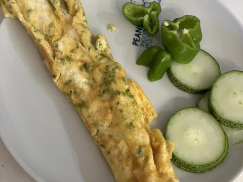 刻みピーマン入りの卵焼き